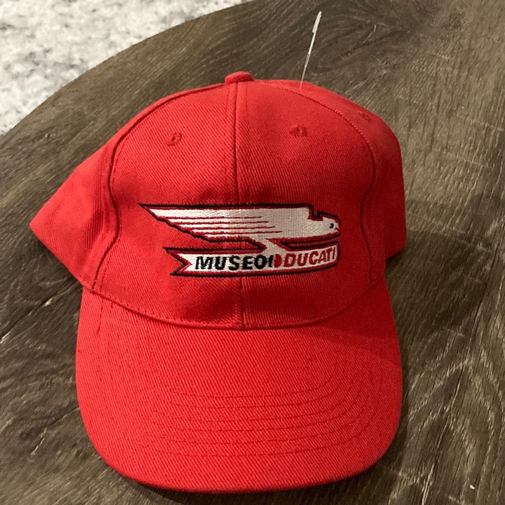 VINTAGE DUCATI RACE RED ADJUSTABLE EMBROIDERED LOGO HAT!